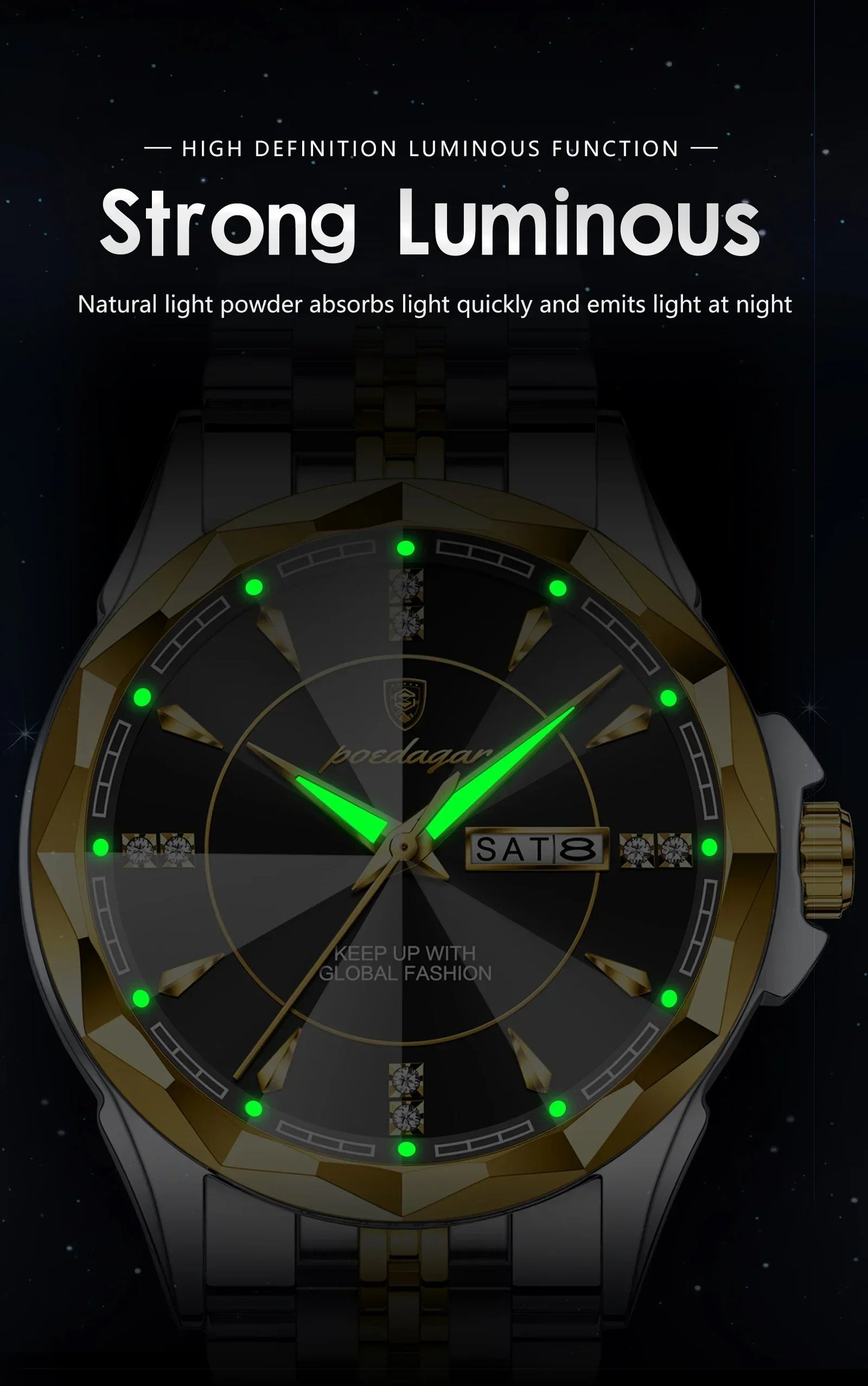 POEDAGAR Royal Steel Watch
