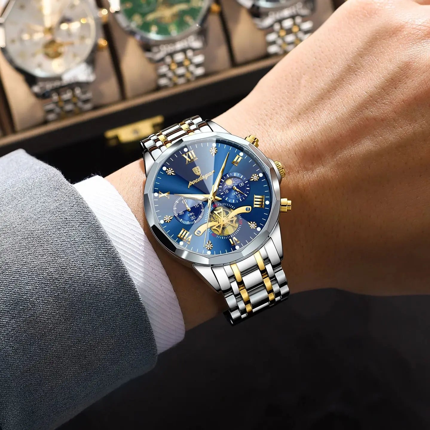 POEDAGAR Chrono Classic Watch