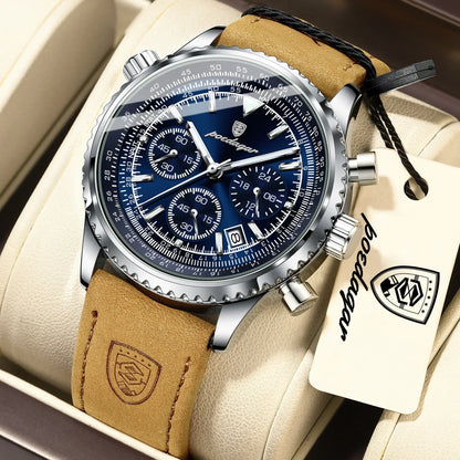 POEDAGAR Chrono Leather Watch