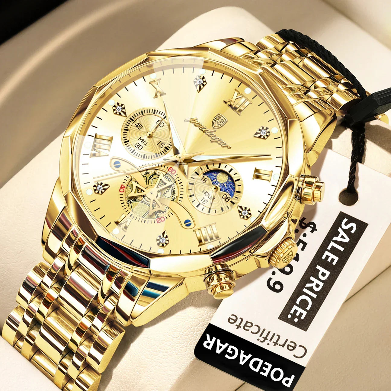 POEDAGAR Chrono Classic Watch