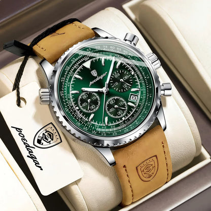 POEDAGAR Chrono Leather Watch
