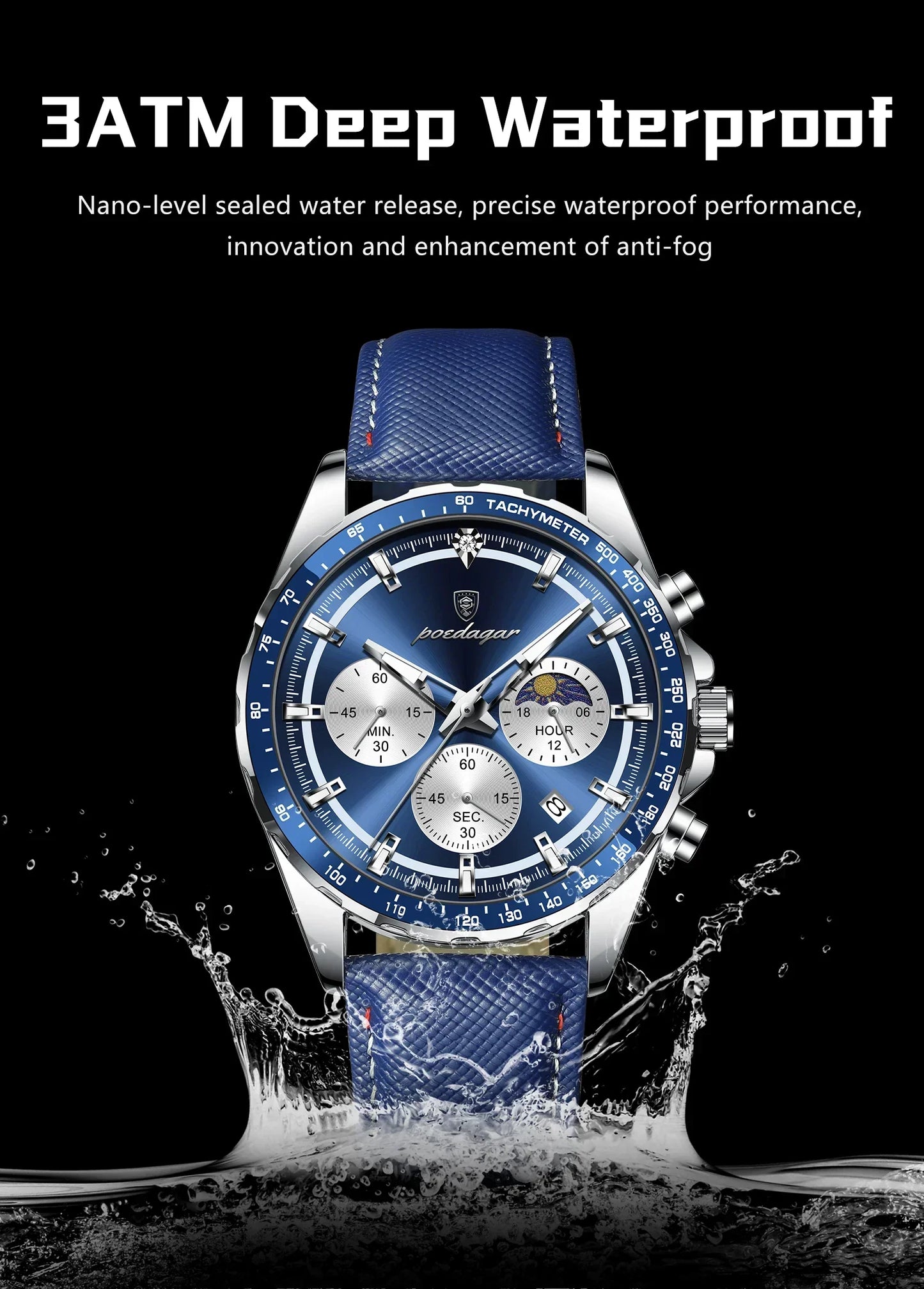 POEDAGAR Sport Chrono Watch