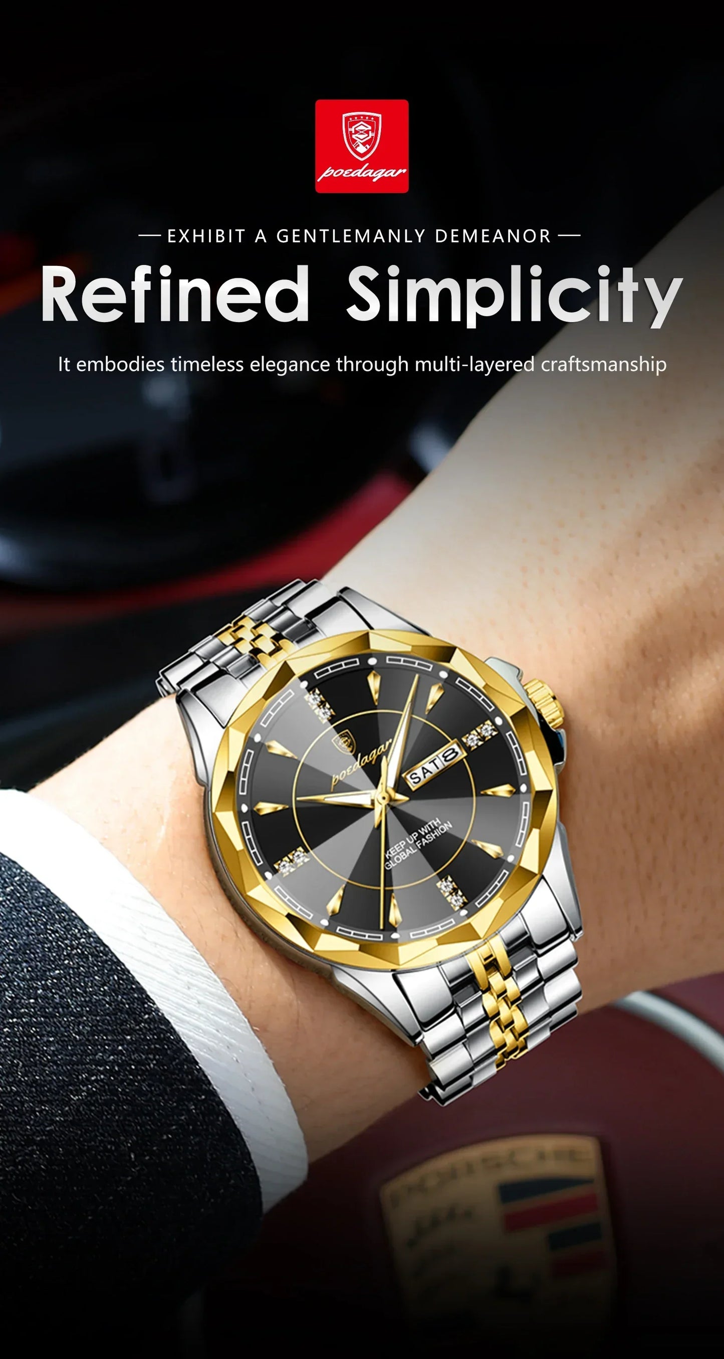 POEDAGAR Royal Steel Watch