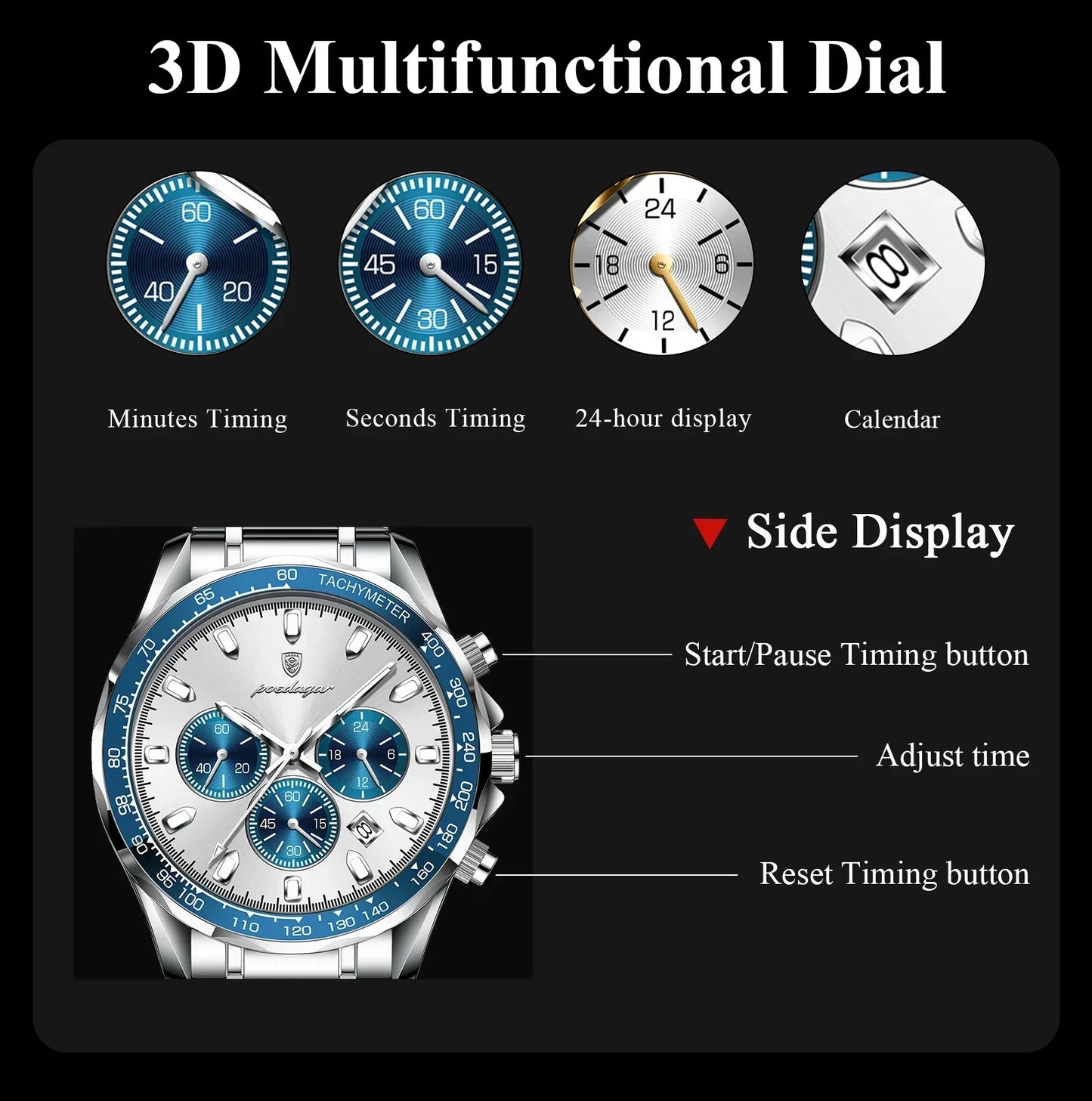 POEDAGAR Vertex Chrono Watch