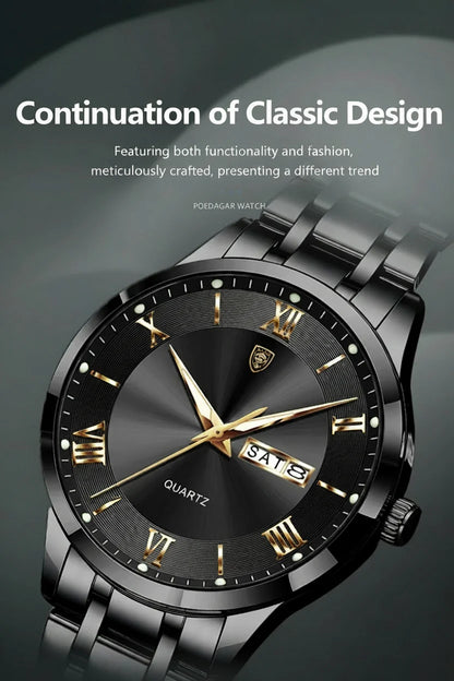 POEDAGAR Classic Day-Date Watch