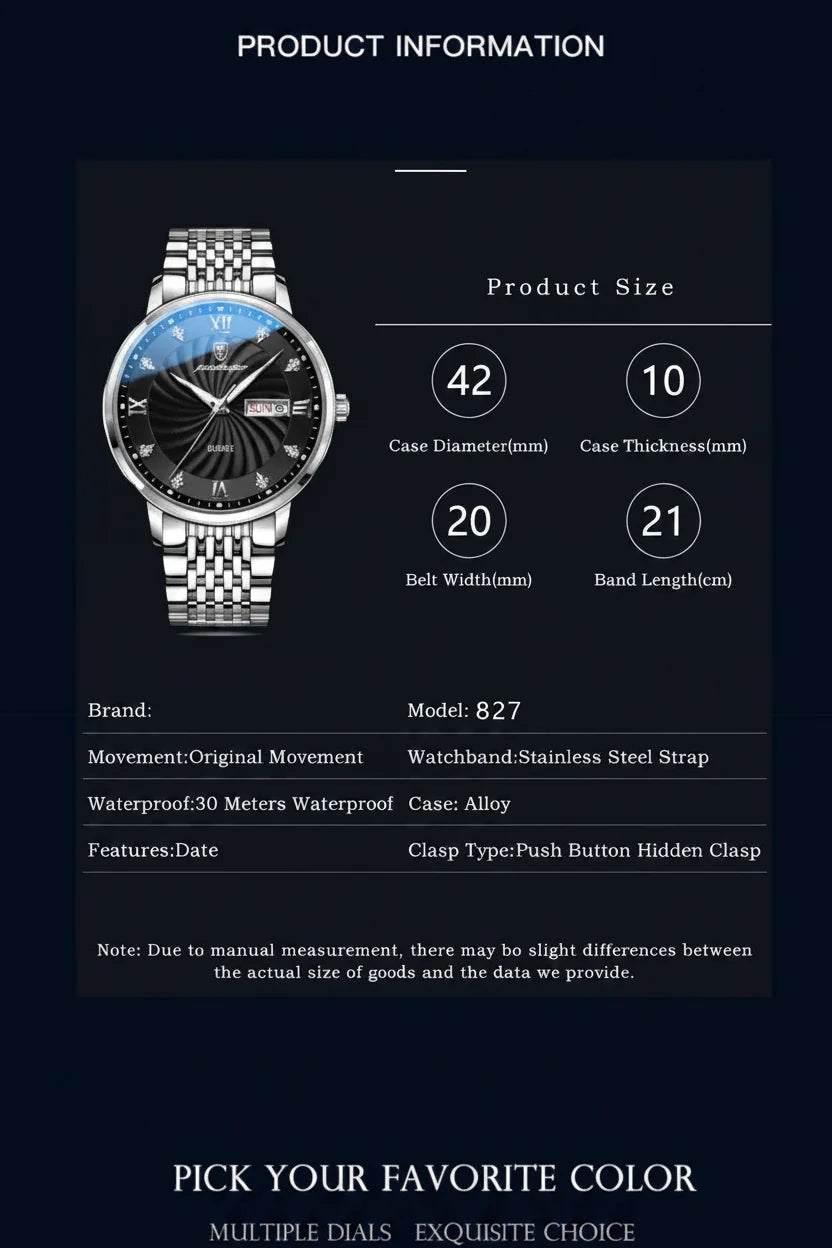 POEDAGAR Royal Day-Date Watch