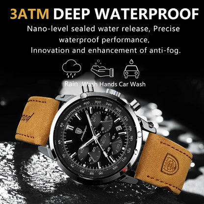 POEDAGAR Classic Chronograph Watch