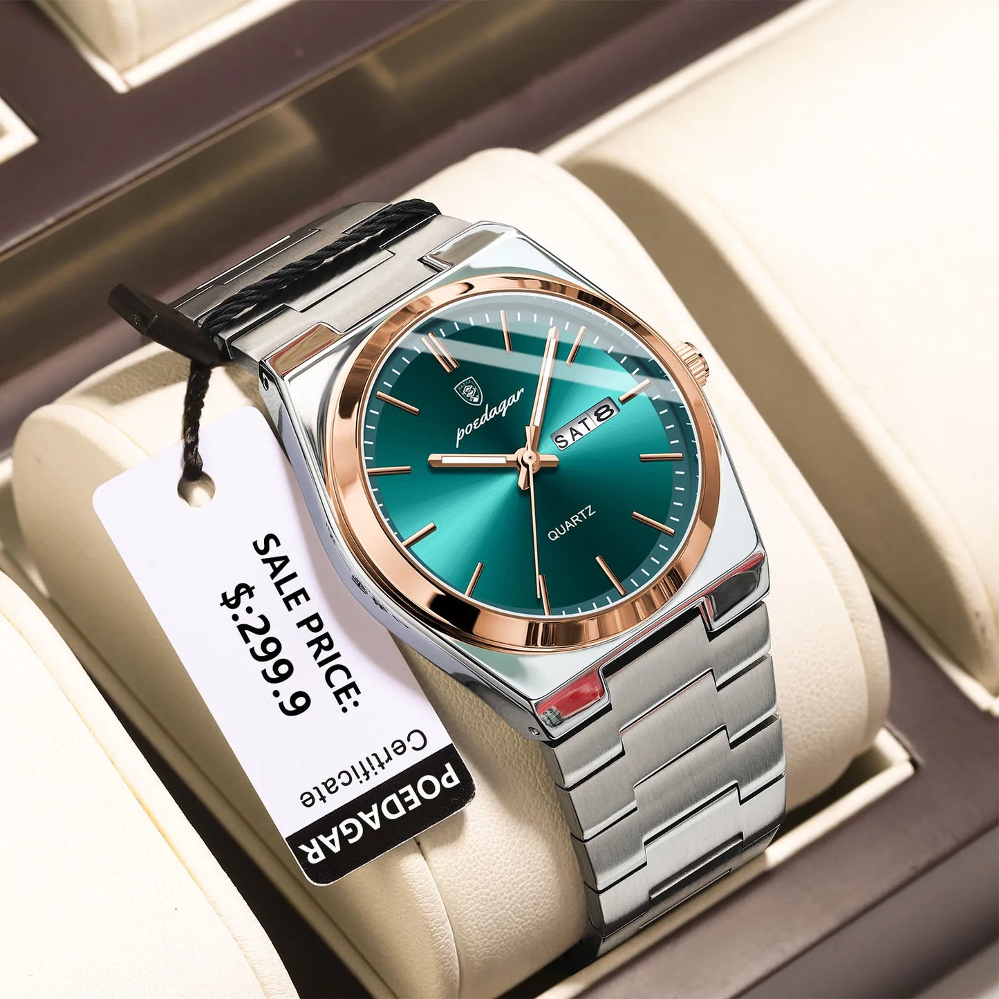 POEDAGAR Classic Date Watch