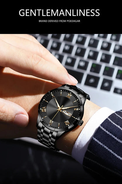 POEDAGAR Classic Day-Date Watch