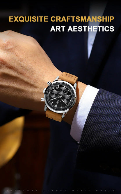 POEDAGAR Classic Chronograph Watch