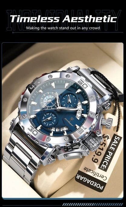 POEDAGAR Titan Chronograph Watch
