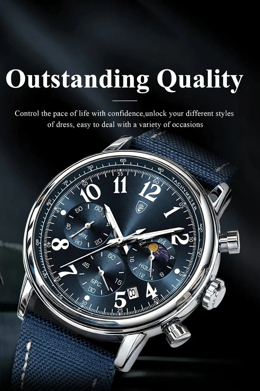 POEDAGAR Tactical Chronograph Watch