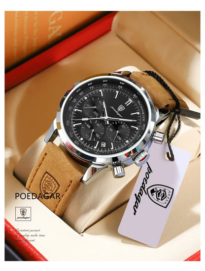 POEDAGAR Classic Chronograph Watch