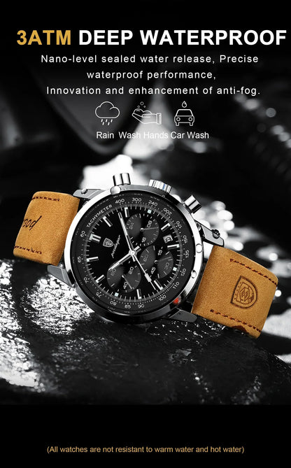 POEDAGAR Classic Chronograph Watch