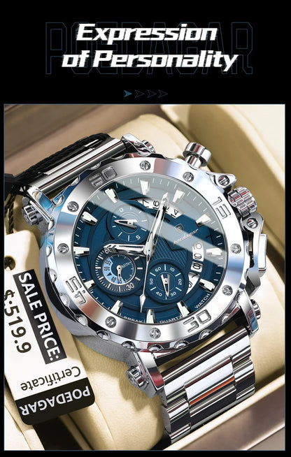 POEDAGAR Titan Chronograph Watch