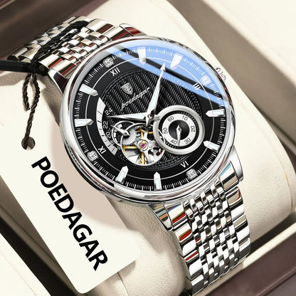 POEDAGAR Prestige Skeleton Automatic Watch