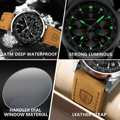 POEDAGAR Classic Chronograph Watch