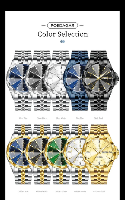 POEDAGAR Royal Steel Watch