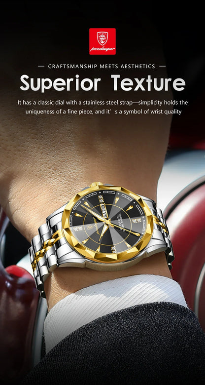POEDAGAR Royal Steel Watch