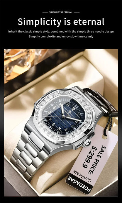 POEDAGAR Royal Grid Luxury Watch