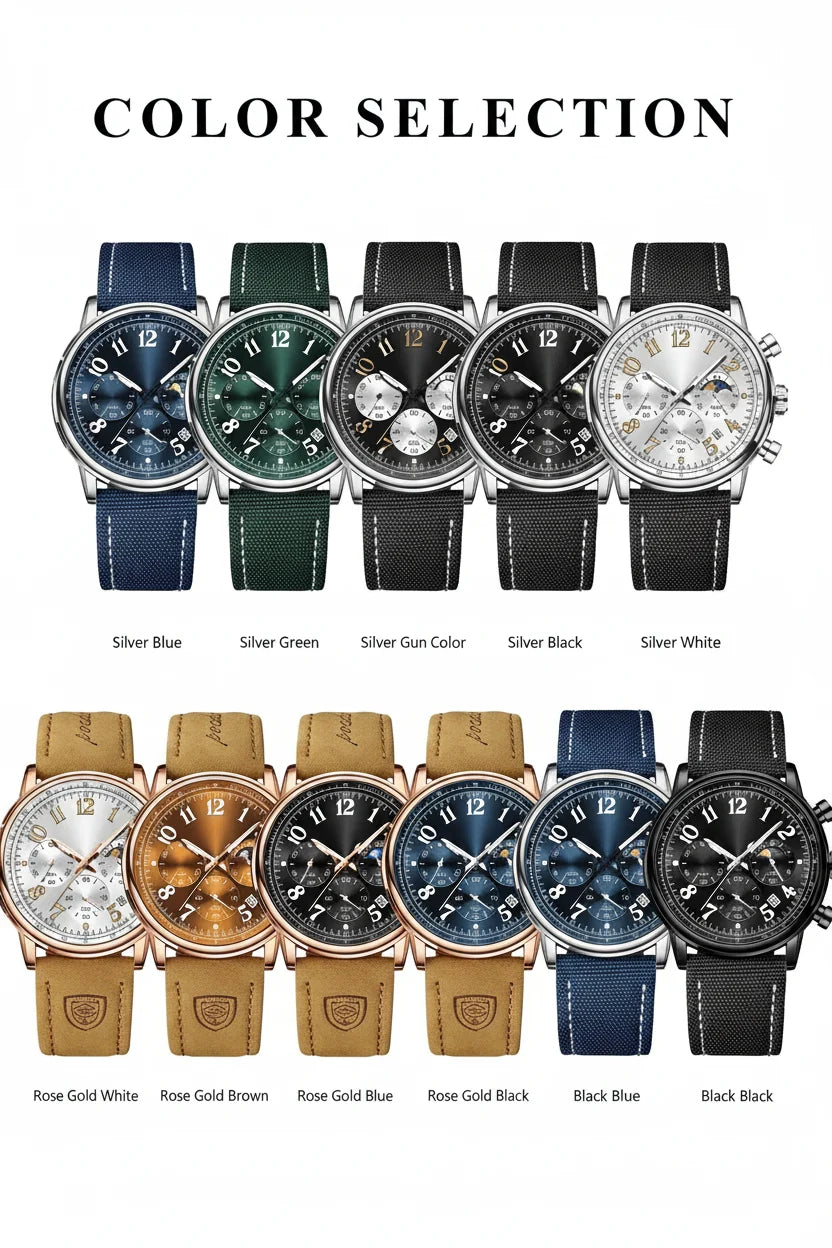 POEDAGAR Tactical Chronograph Watch