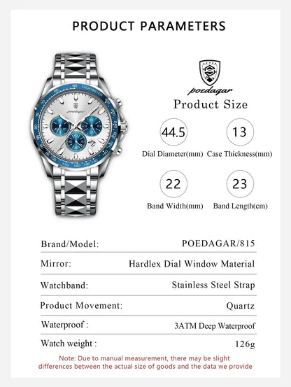 POEDAGAR Vertex Chrono Watch