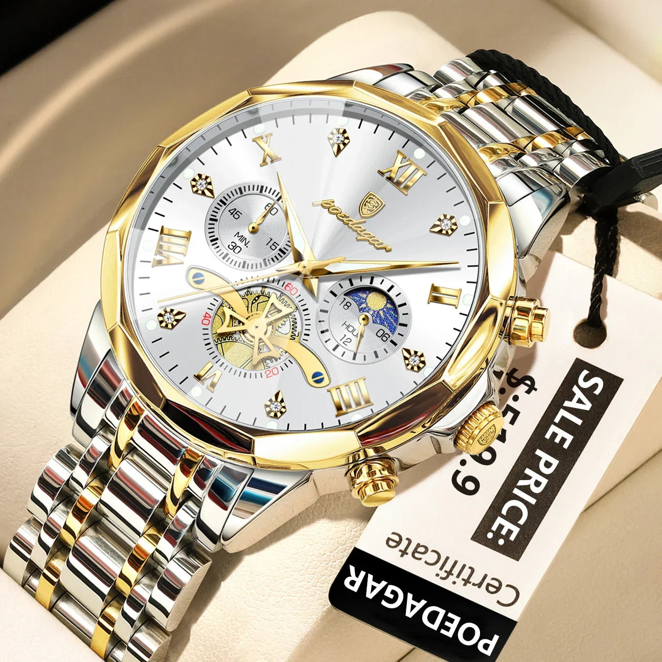 POEDAGAR Chrono Classic Watch