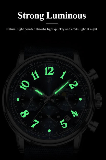 POEDAGAR Tactical Chronograph Watch