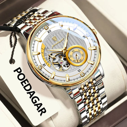 POEDAGAR Prestige Skeleton Automatic Watch