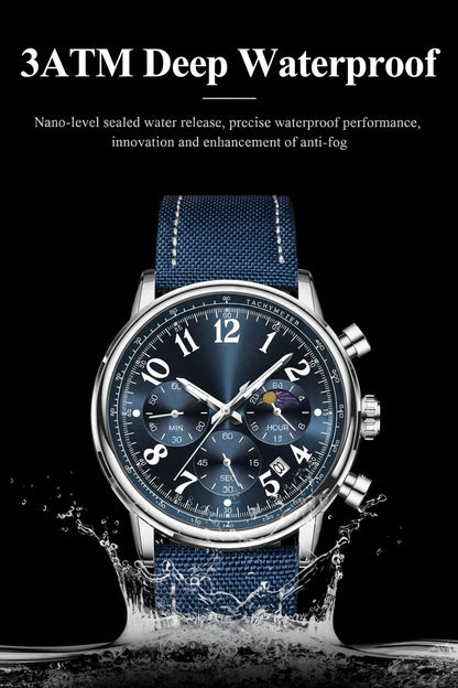 POEDAGAR Tactical Chronograph Watch