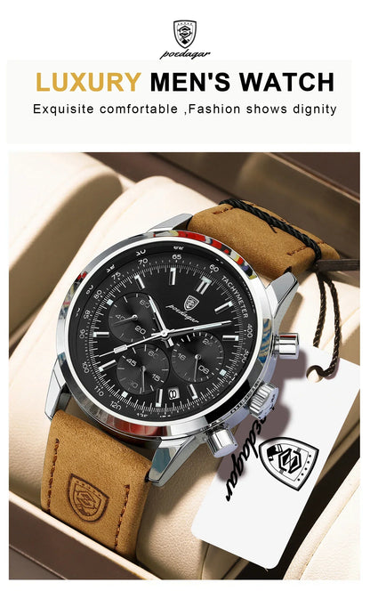 POEDAGAR Classic Chronograph Watch