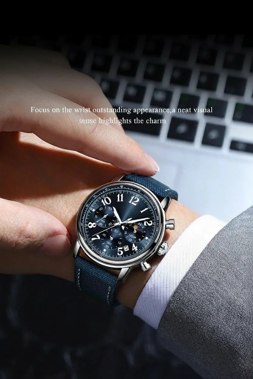 POEDAGAR Tactical Chronograph Watch