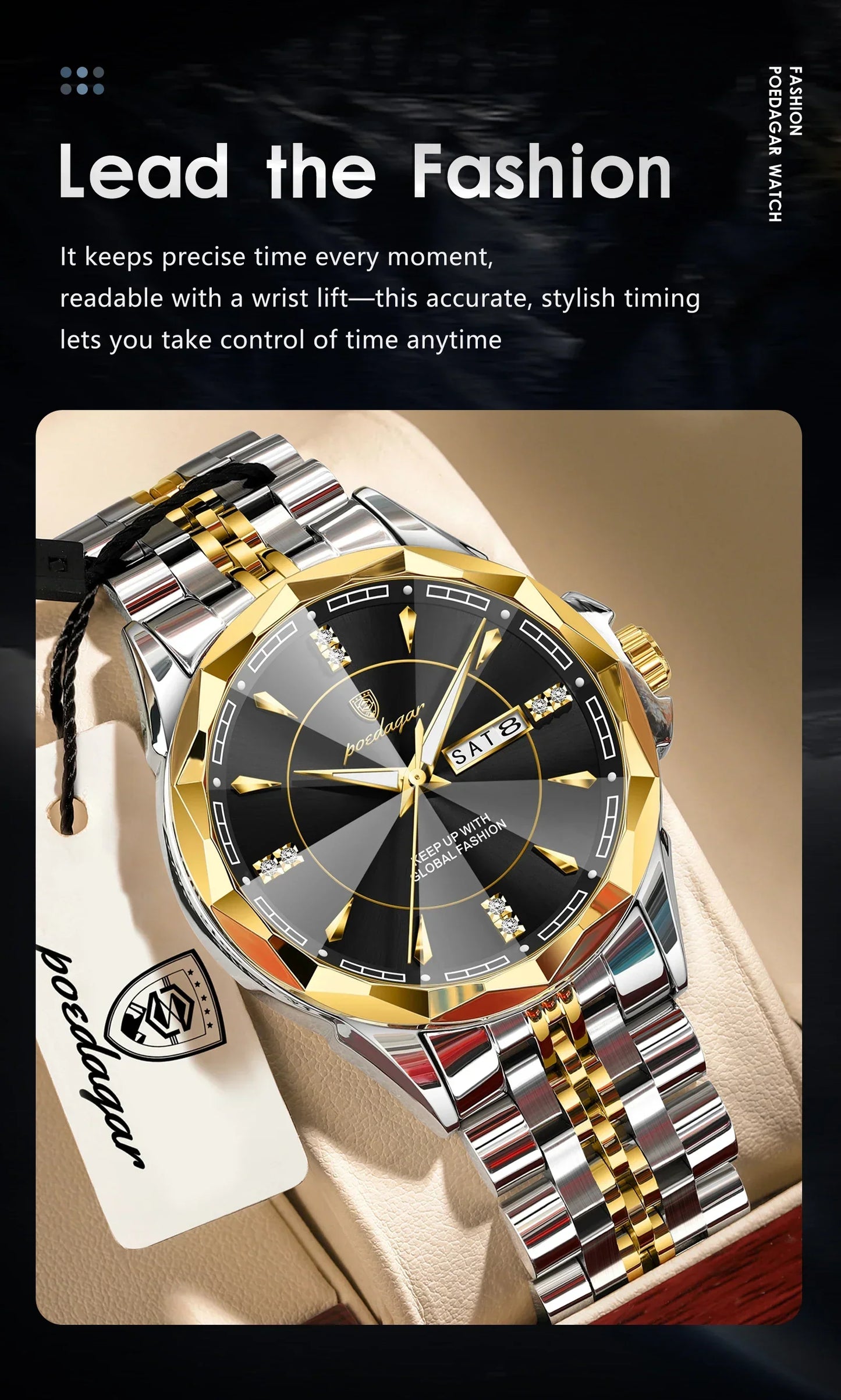 POEDAGAR Royal Steel Watch