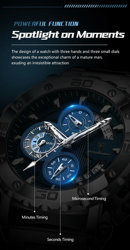 POEDAGAR Titan Chronograph Watch