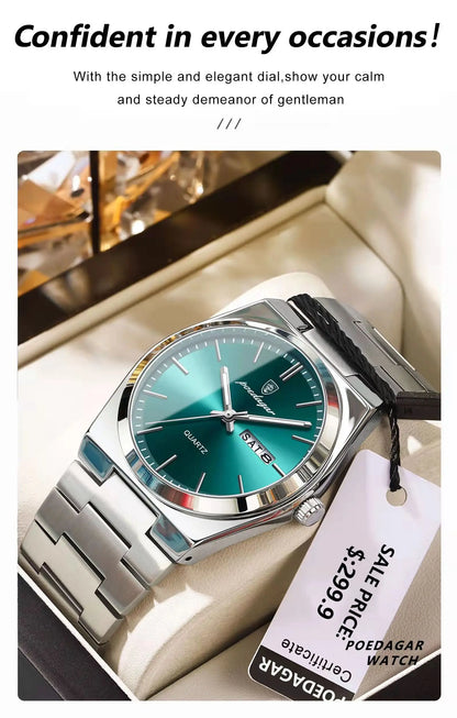 POEDAGAR Classic Date Watch