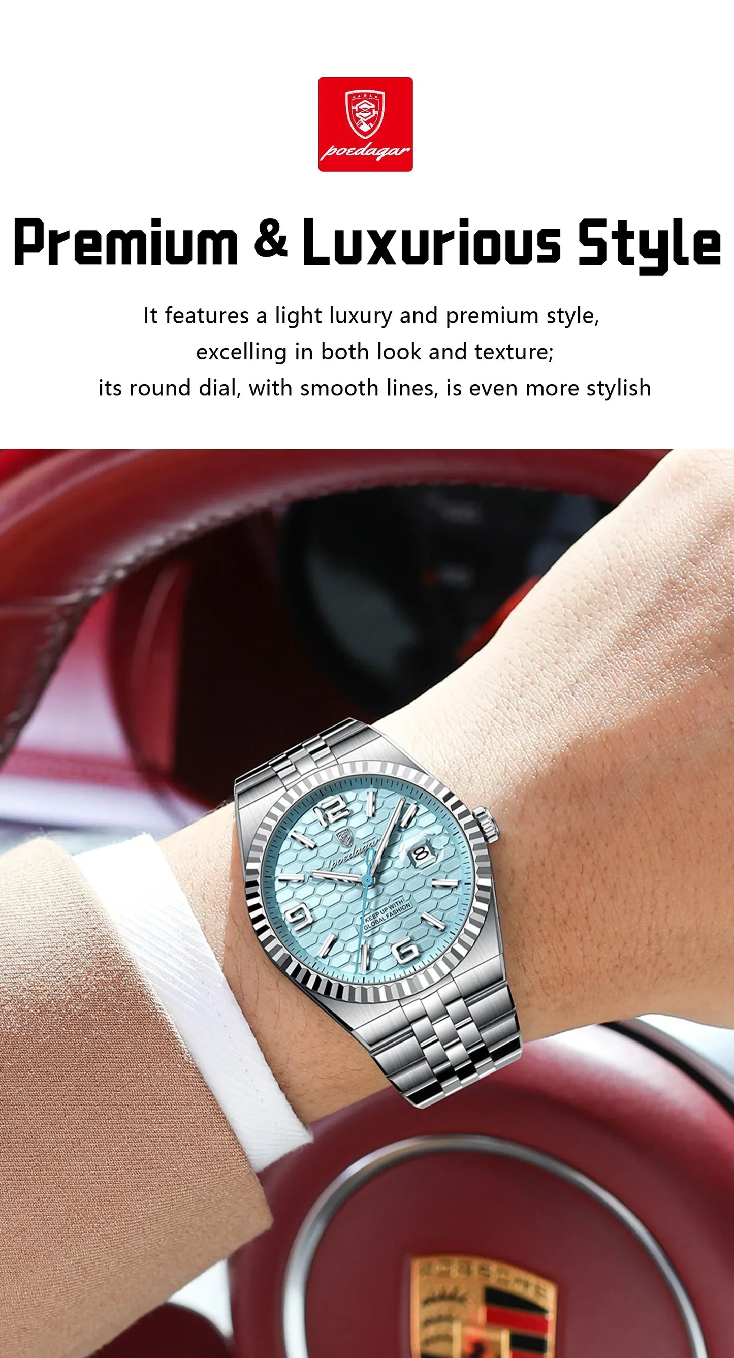 POEDAGAR Royal Steel Watch