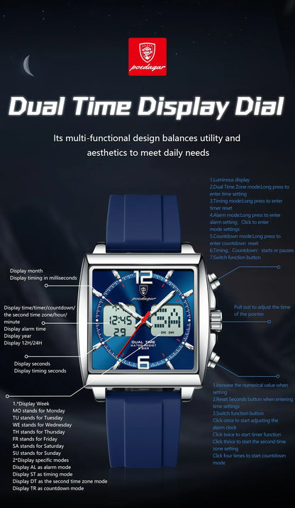 POEDAGAR DualTech Sport Watch