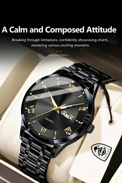 POEDAGAR Classic Day-Date Watch