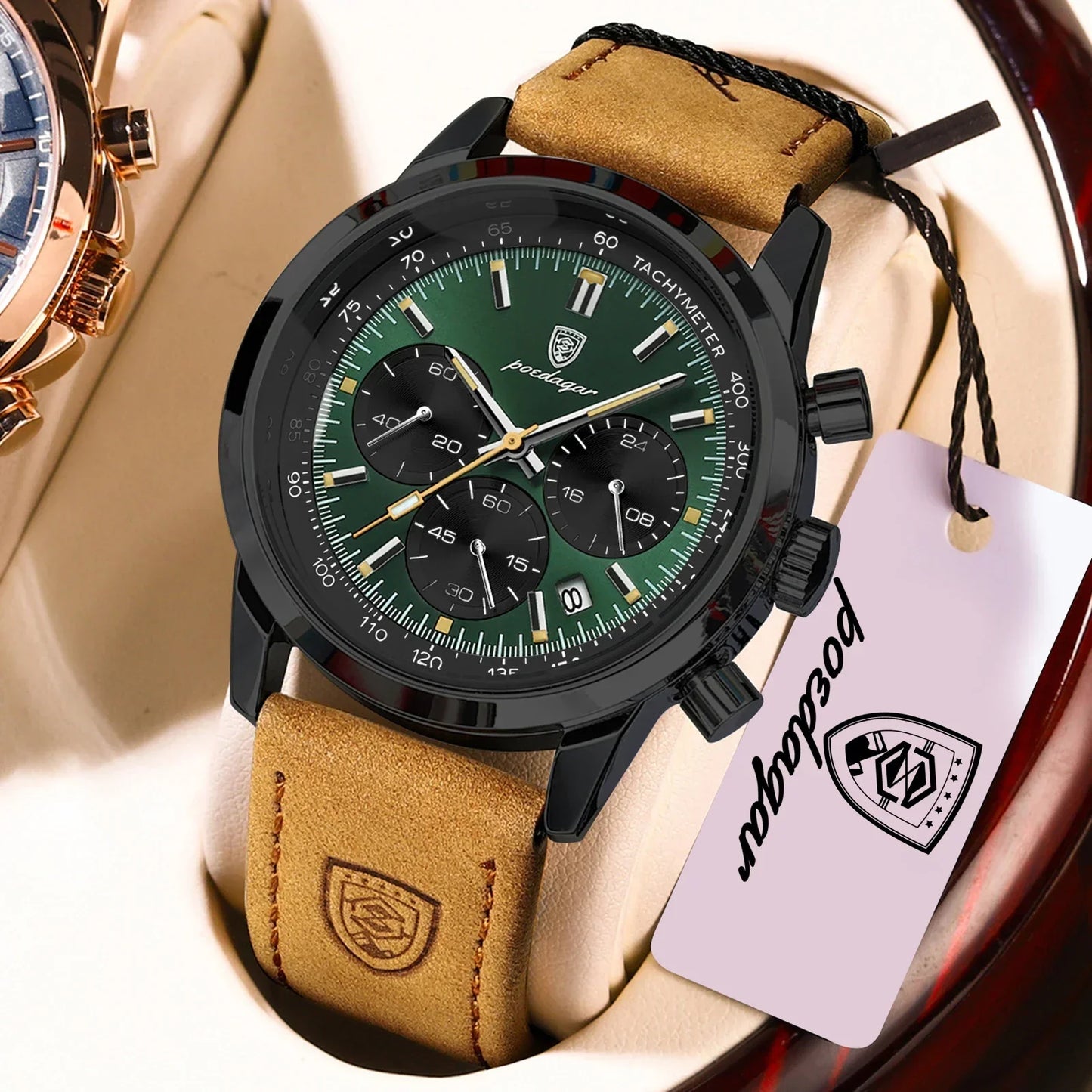 POEDAGAR Classic Chronograph Watch