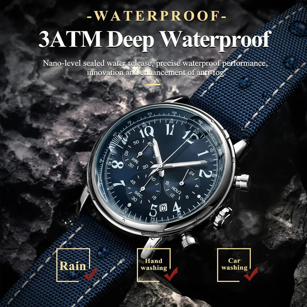 POEDAGAR Tactical Chronograph Watch