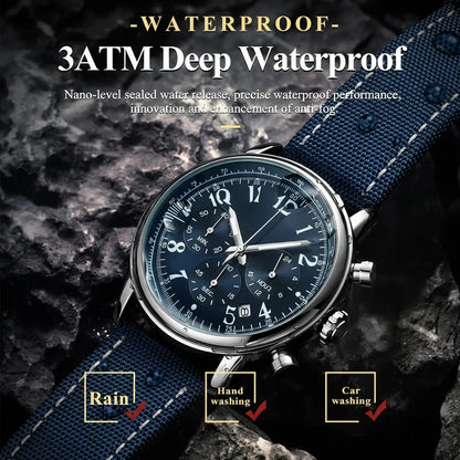 POEDAGAR Tactical Chronograph Watch