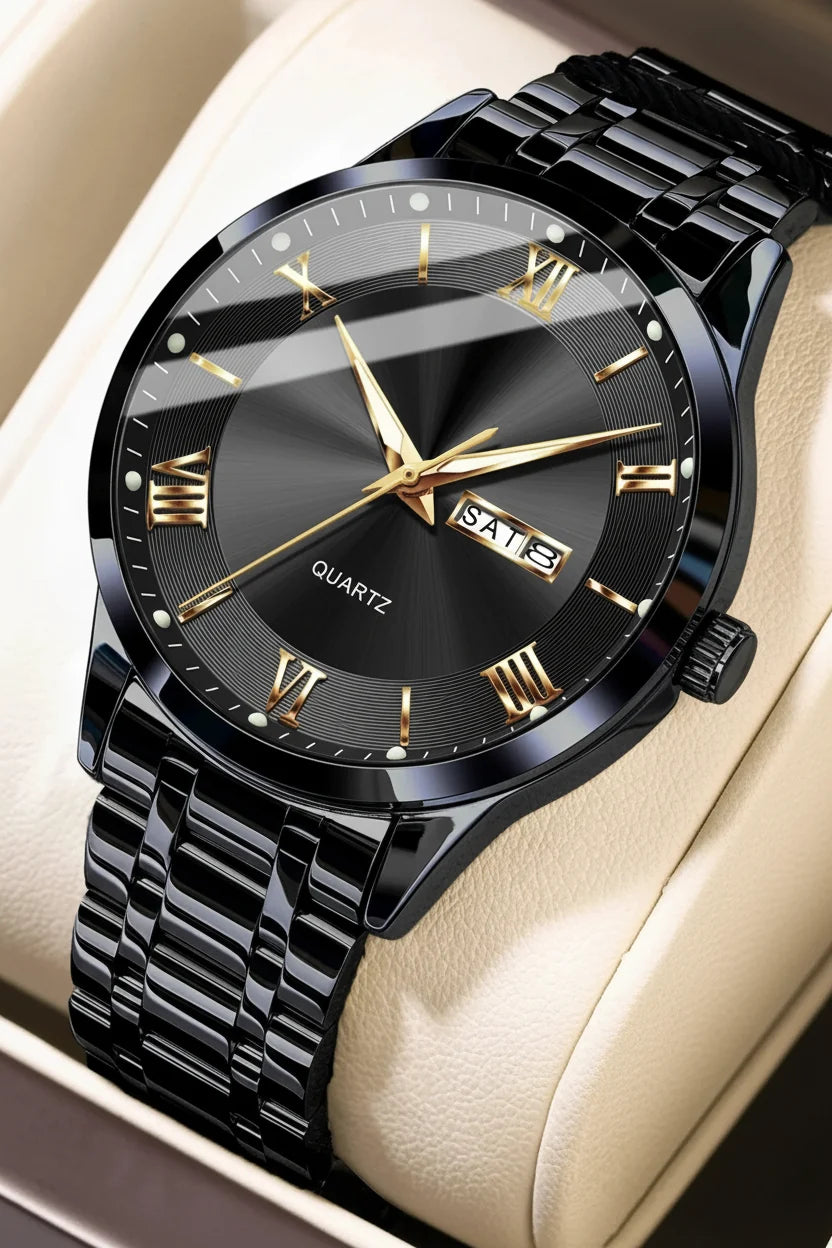 POEDAGAR Classic Day-Date Watch