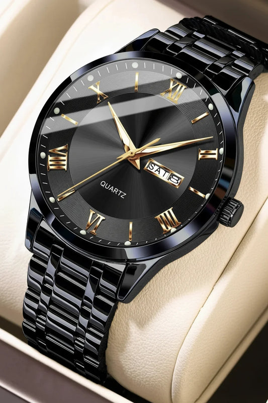POEDAGAR Classic Day-Date Watch
