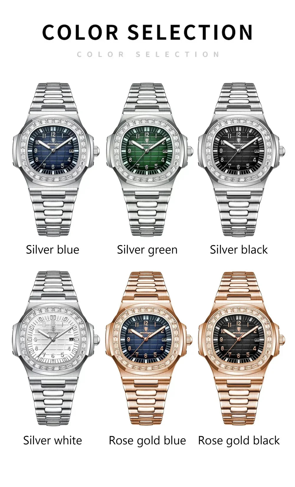 POEDAGAR Royal Grid Luxury Watch