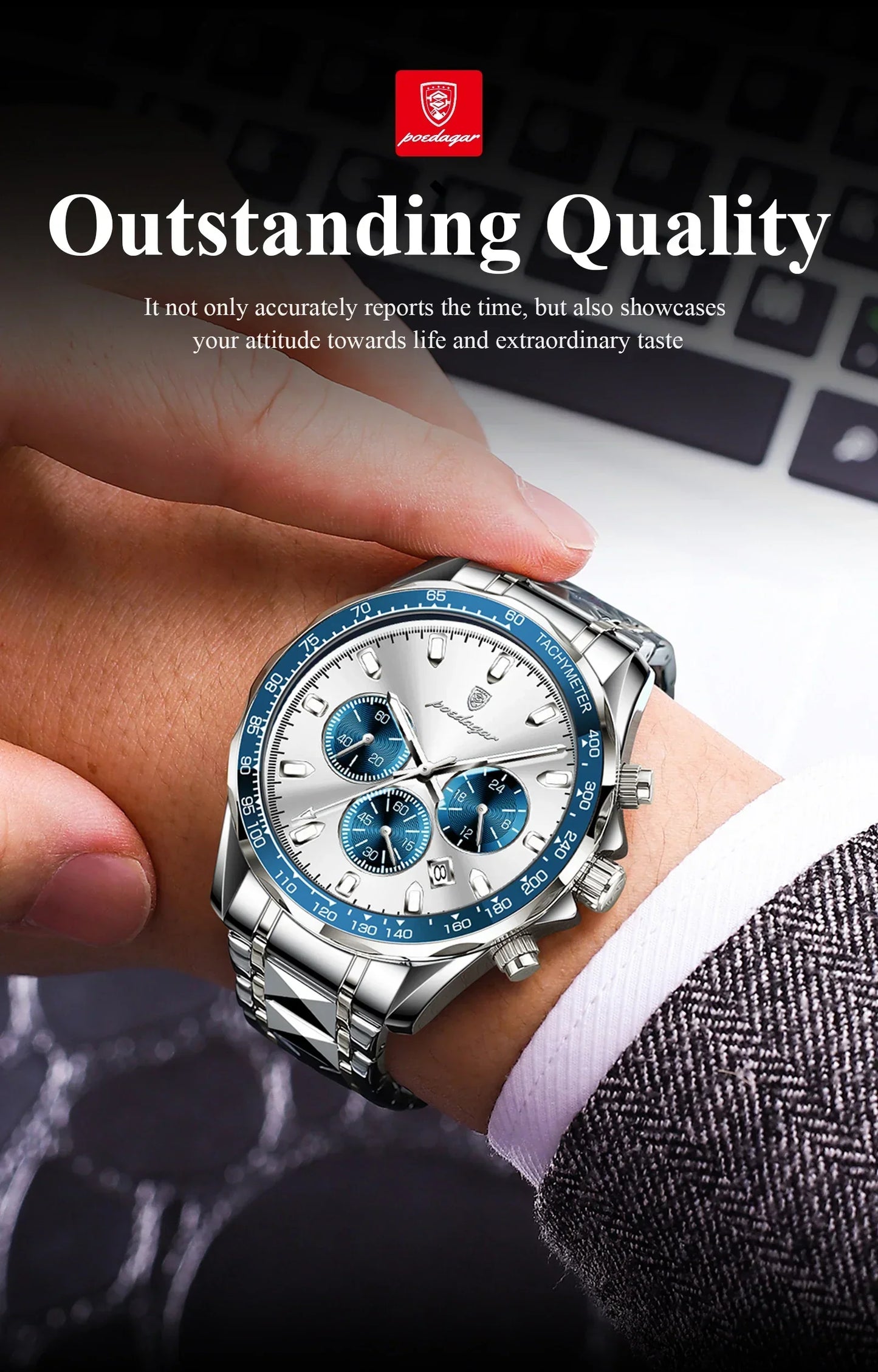 POEDAGAR Vertex Chrono Watch