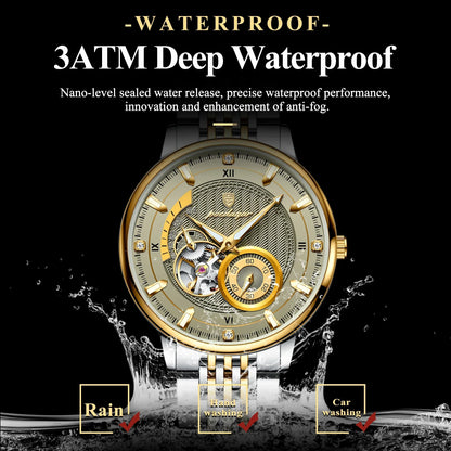 POEDAGAR Prestige Skeleton Automatic Watch