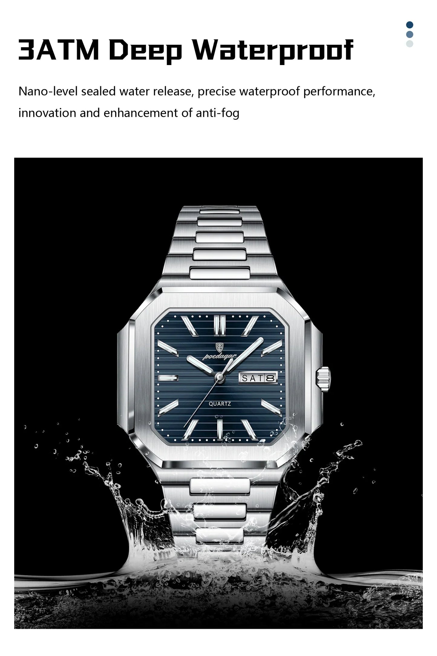 POEDAGAR Royal Square Watch