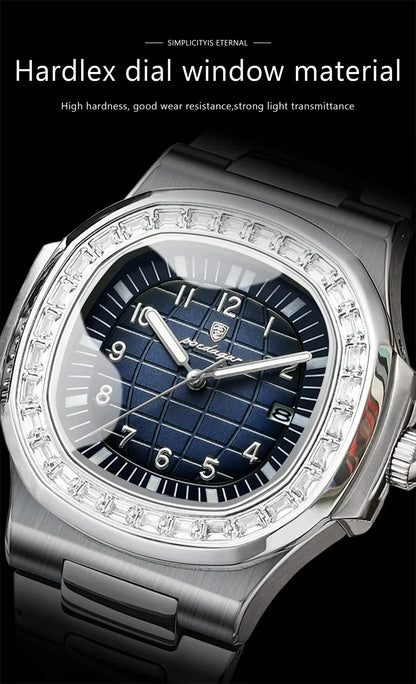 POEDAGAR Luxury Steel Watch
