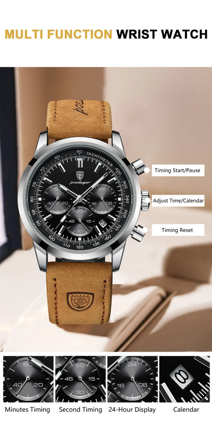 POEDAGAR Classic Chronograph Watch