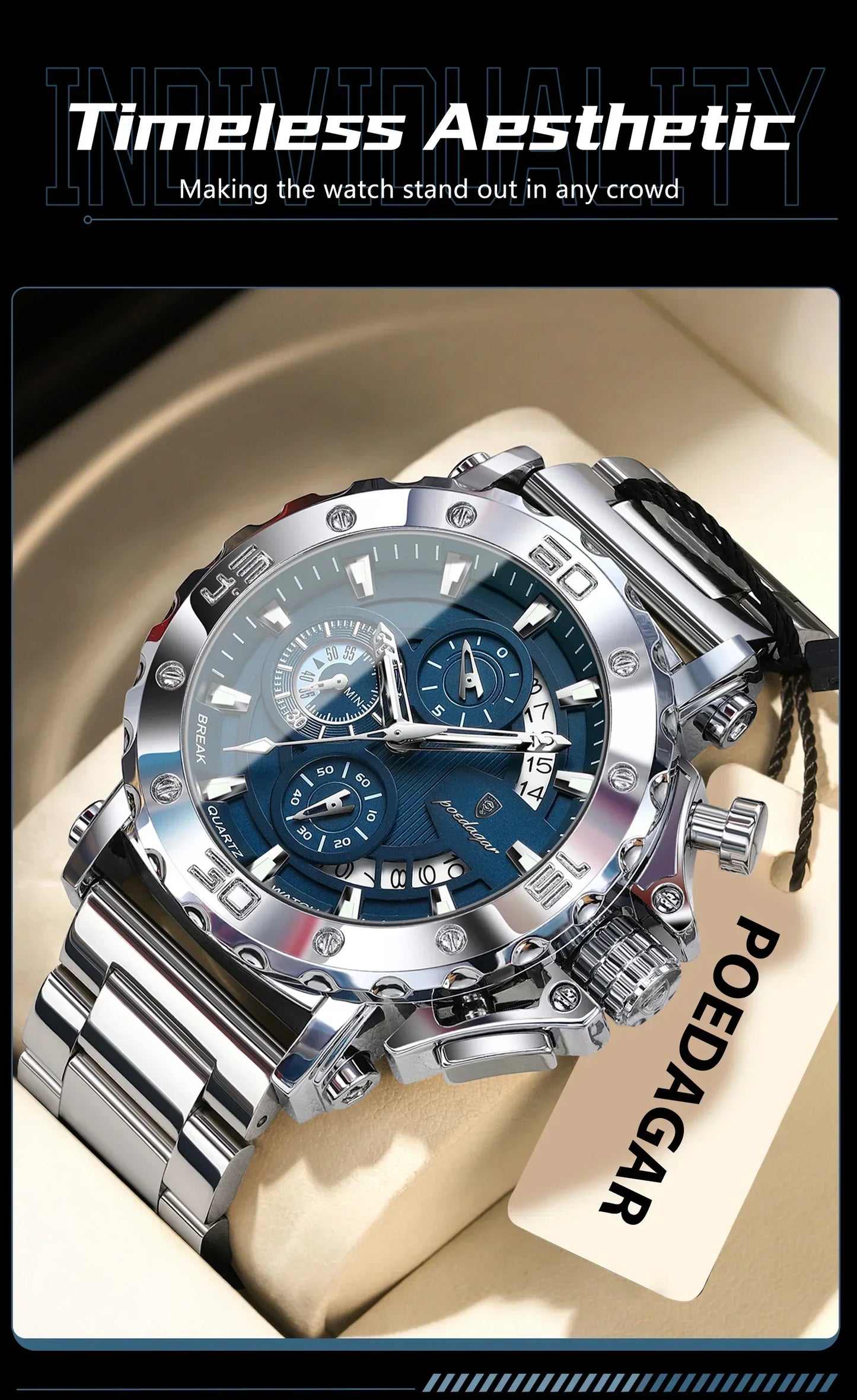 POEDAGAR Titan Chrono Watch